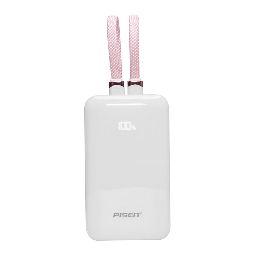 แบตเตอรี่สำรองพกพา PowerLink X2 ความจุ 10000 mAh สี White แบรนด์ PISEN