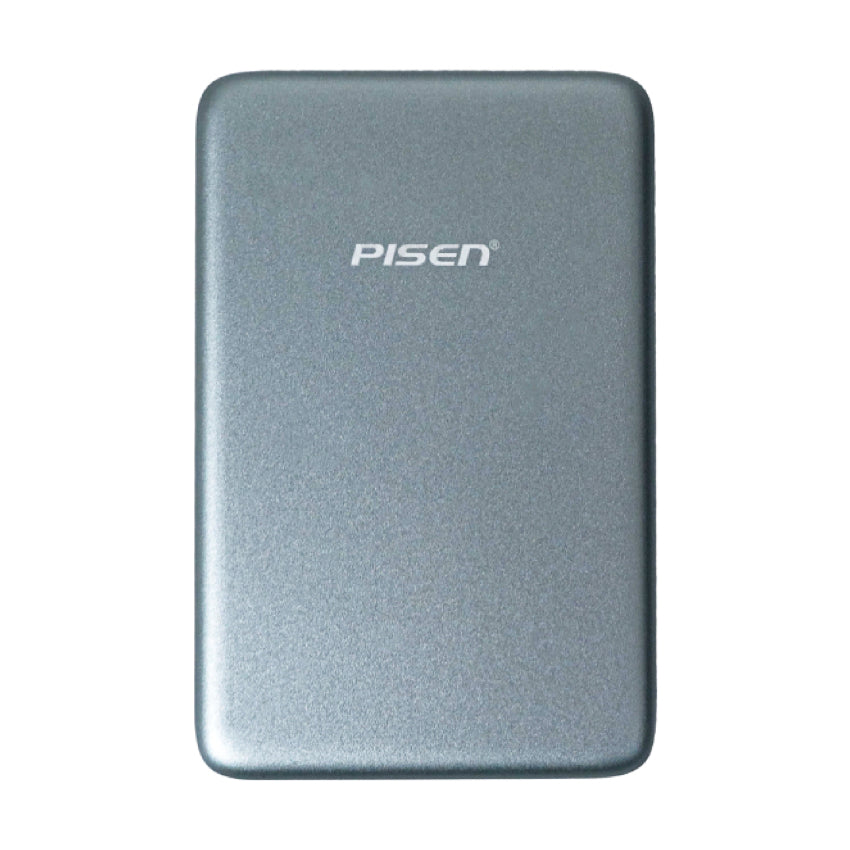 Powerbank PISEN SleekVolt สีเทา ความจุ 10,000 mAh รองรับชาร์จเร็ว 20W แบบไร้สาย (MagSafe / Qi)