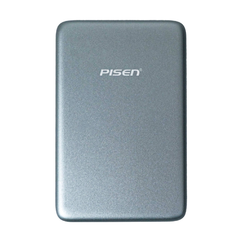Powerbank PISEN SleekVolt สีเทา ความจุ 10,000 mAh รองรับชาร์จเร็ว 20W แบบไร้สาย (MagSafe / Qi)