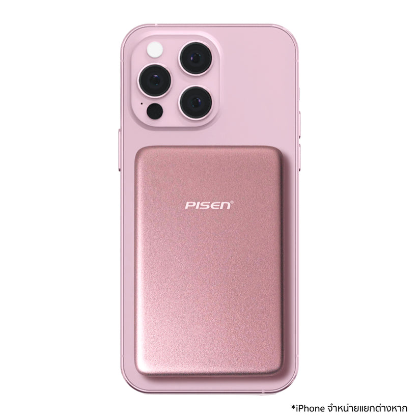 PISEN SleekVolt Power Bank 20W สีแดง ความจุ 10,000mAh รองรับ MagSafe/Qi2
