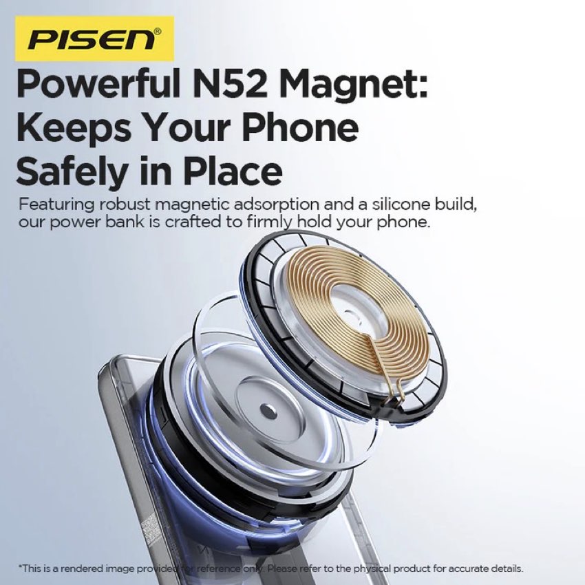 แบตเตอรี่สำรองไร้สาย Pisen SleekVolt 20W ความจุ 5000mAh ดีไซน์บางพรีเมียม รองรับ MagSafe Qi2 ชาร์จเร็ว พกพาง่าย ใช้งานสะดวกทุกวัน