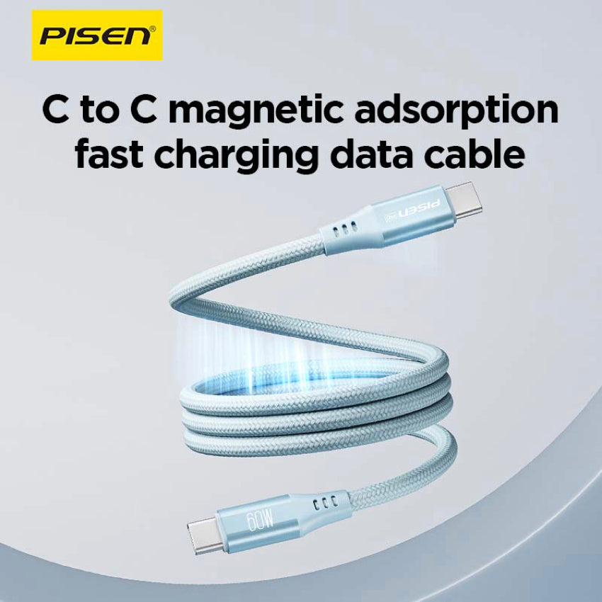 สายชาร์จ Magipi Magloop C2C ความยาว 1 เมตร สี Black แม่เหล็กแข็งแรง แบรนด์ PISEN