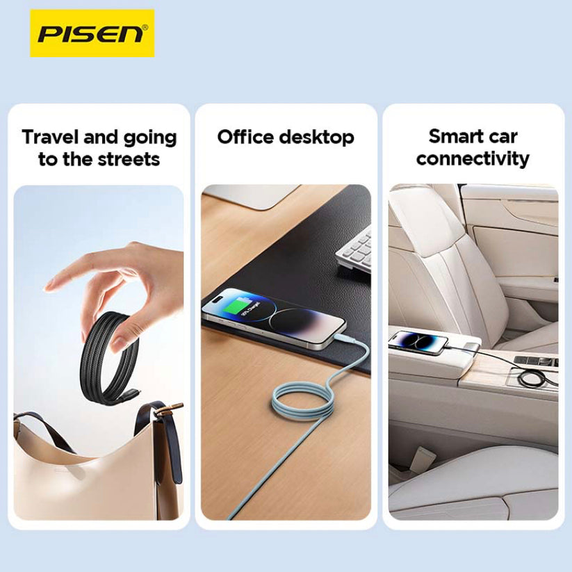 สายชาร์จ Magipi Magloop C2C ความยาว 1 เมตร สี Black พกพาสะดวก แบรนด์ PISEN