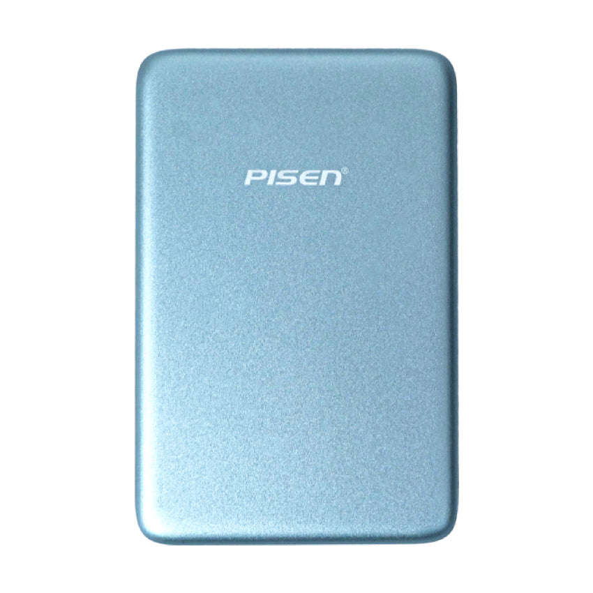 Powerbank PISEN SleekVolt สีฟ้า 10,000mAh รองรับชาร์จเร็ว 20W และชาร์จไร้สาย