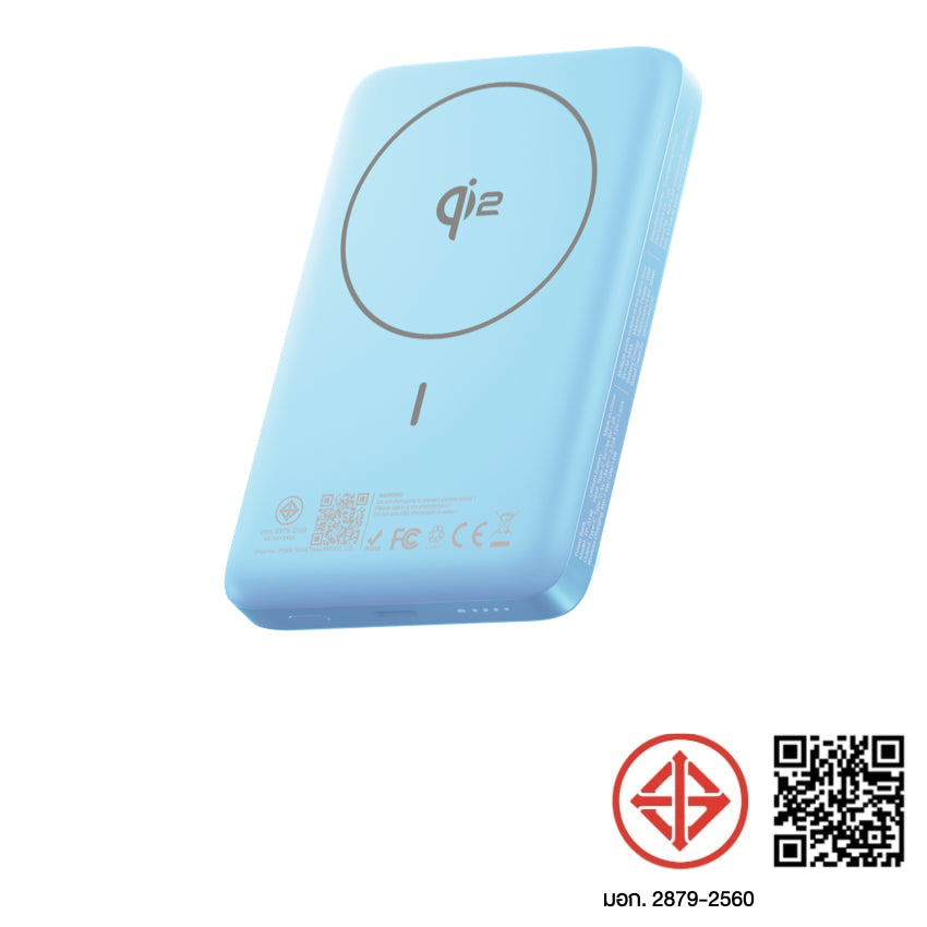 Portable Charger PISEN SleekVolt Blue 10,000mAh พร้อมชาร์จไร้สาย 20W