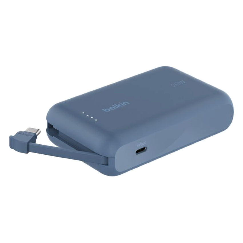 BELKIN BOOST CHARGE Power Bank 10K with built in cable-Blue