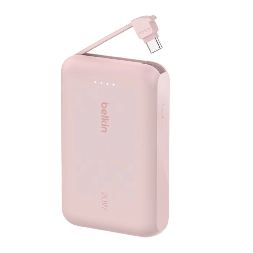 BELKIN BOOST CHARGE Power Bank 10K with built in cable-Pink