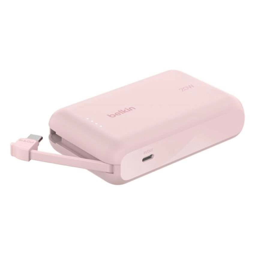 BELKIN BOOST CHARGE Power Bank 10K with built in cable-Pink