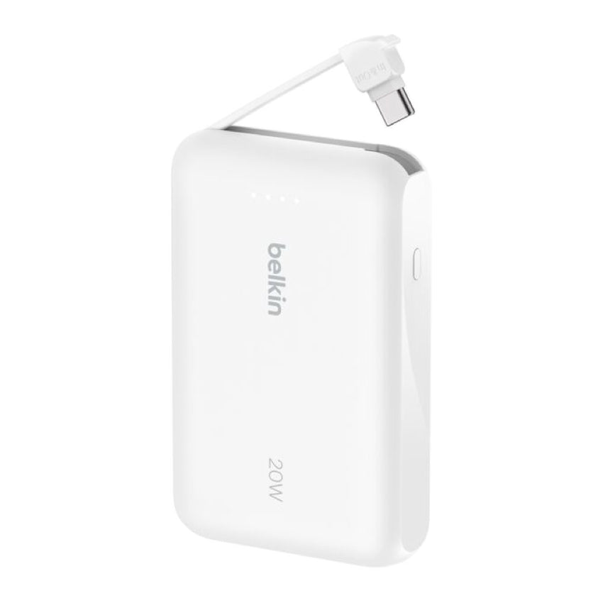 แบตเตอรี่สำรอง Belkin BOOST CHARGE ความจุ 10000mAh พร้อมสาย USB-C - White