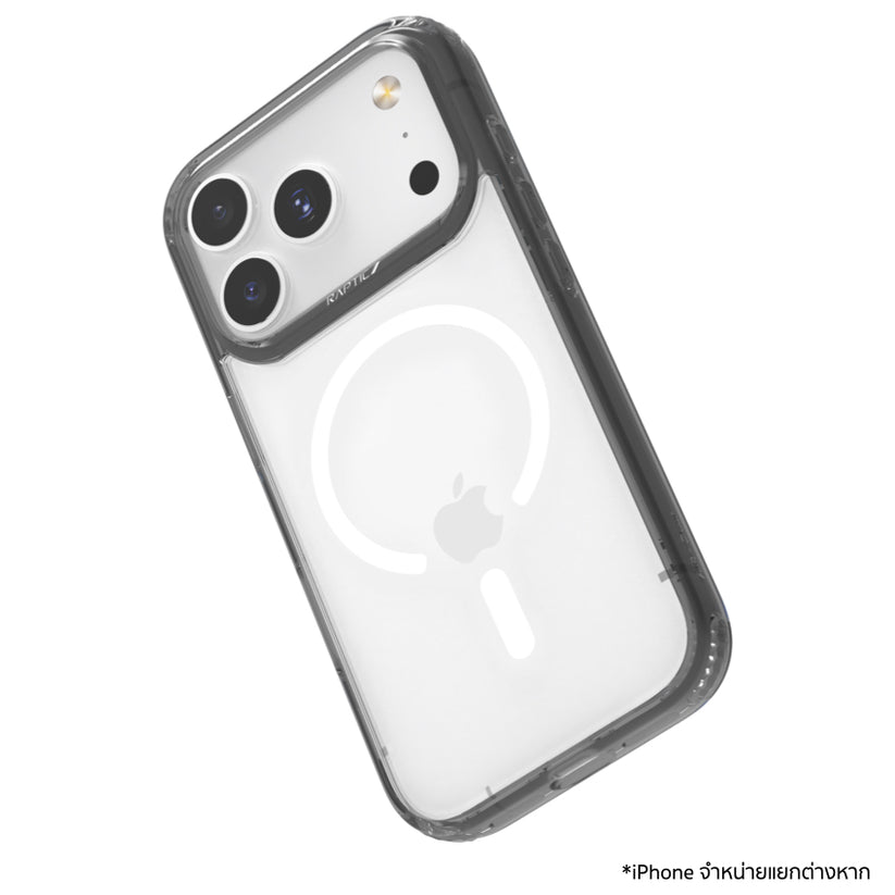 เคสไอโฟน Air Clear รองรับ MagSafe สำหรับ iPhone 17 Pro Max สี Black กันกระแทก 6 ฟุต แบรนด์ RAPTIC