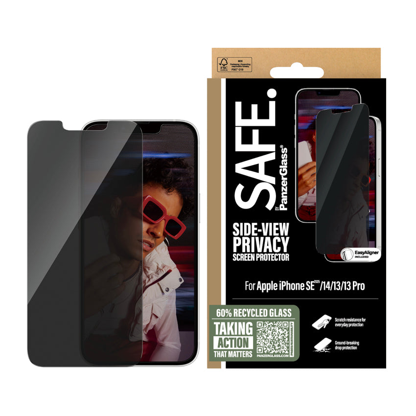 ฟิล์ม iPhone 16e Safe Ultra Wide Fit (ฟิล์มเพิ่มความเป็นส่วนตัว Privacy) พร้อมอุปกรณ์ช่วยติดตั้ง