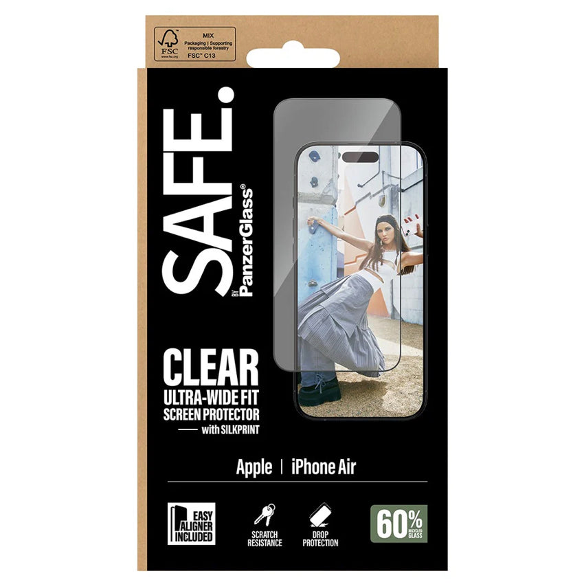 ฟิล์มใสขอบดำ Ultra Wide Fit สำหรับ iPhone Air ปกป้องหน้าจอ แบรนด์ SAFE