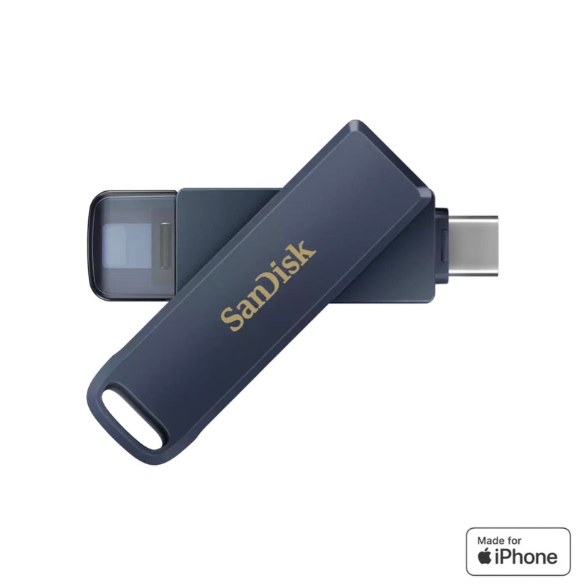แฟลชไดรฟ์ Phone Drive สำหรับ iPhone สี Metallic Sky (256 GB) จากแบรนด์ SANDISK