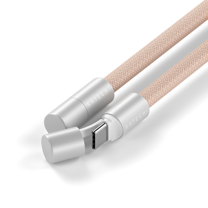 สายคล้องโทรศัพท์มือถือ OntheGo และ สาย USB-C สี Desert Rose มีหัวปิด USB-C แบรนด์ SATECHI