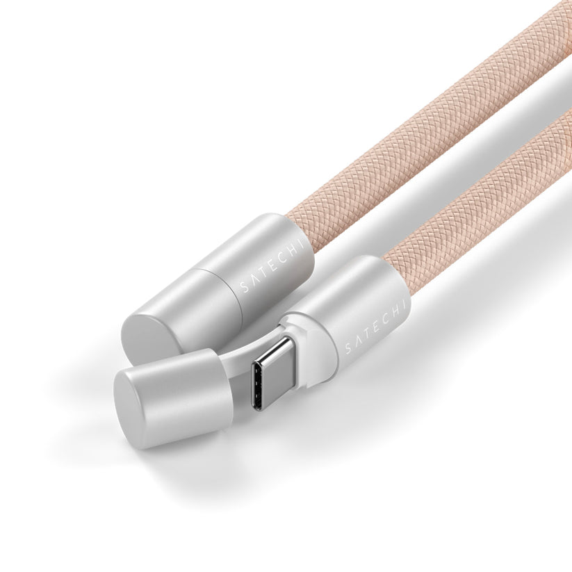 สายคล้องโทรศัพท์มือถือ OntheGo และ สาย USB-C สี Desert Rose มีหัวปิด USB-C แบรนด์ SATECHI