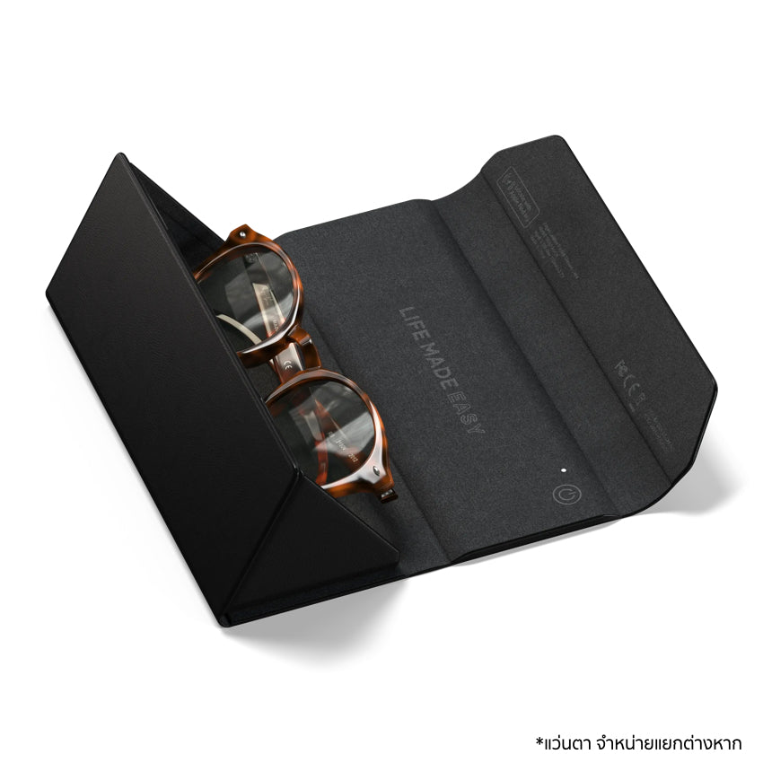กล่องใส่แว่นตา FindAll Glasses Case - Black  พับแบนได้ แบรนด์ SATECHI
