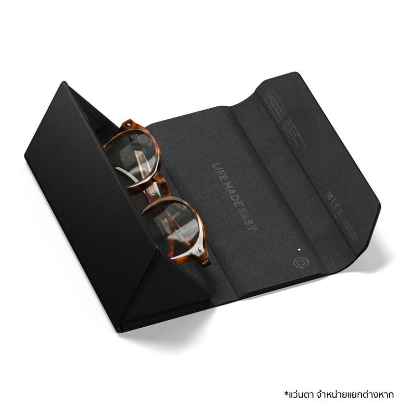 กล่องใส่แว่นตา FindAll Glasses Case - Black  พับแบนได้ แบรนด์ SATECHI