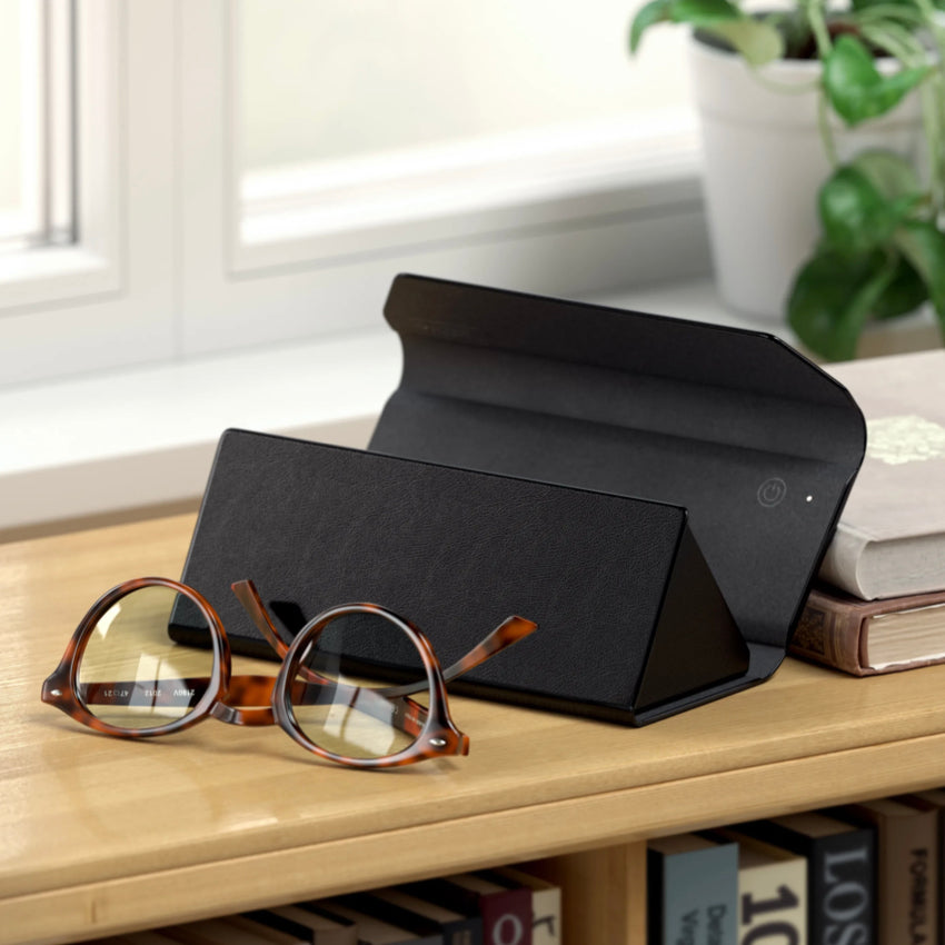 กล่องใส่แว่นตา FindAll Glasses Case - Black วัสดุหนังวีแกน แบรนด์ SATECHI