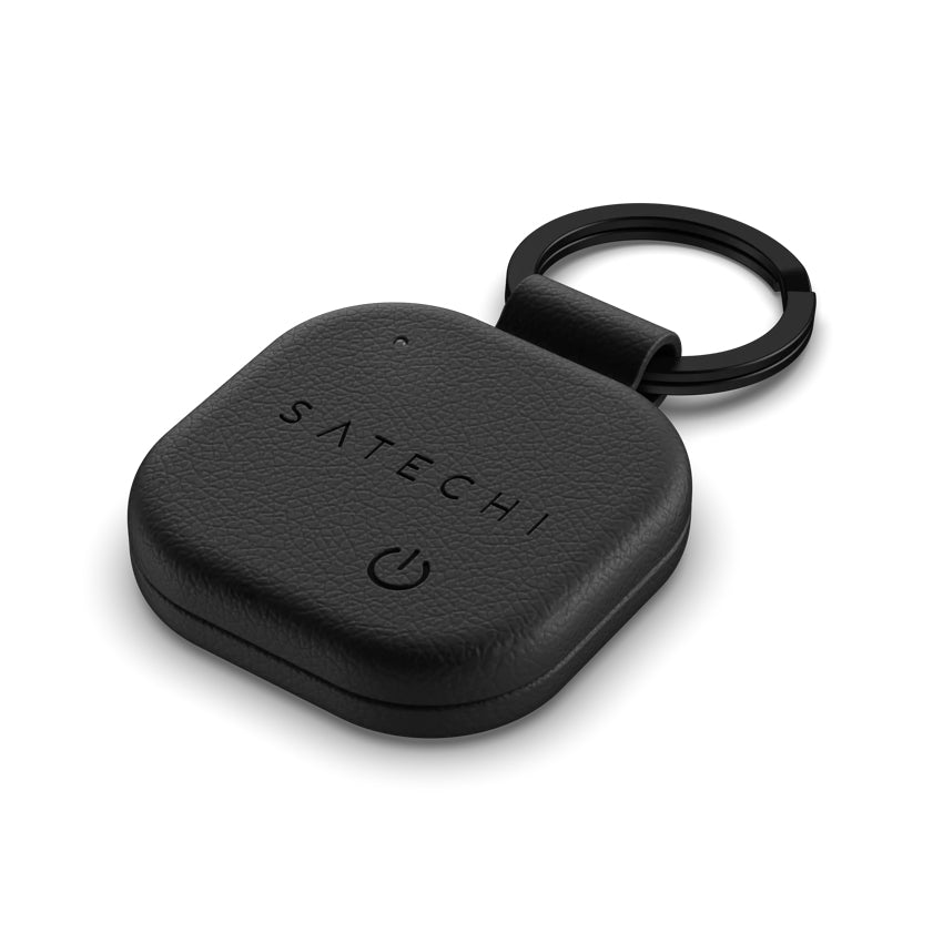 อุปกรณ์ติดตามสิ่งของ Vegan-Leather Findall Keychain สี Black นํ้าหนักเบา แบรนด์ SATECHI