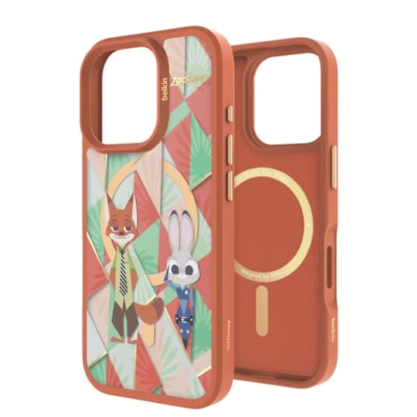 Belkin SHEERFORCE Magnetic Treated Protective Phone Mirror Case for iPhone 16 Pro -Zootopia