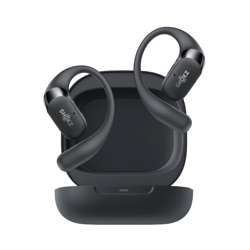หูฟังไร้สาย OpenFit 2+ สี Black สัมผัสเสียงเบสที่หนักแน่น เสียงกลาง และ เสียงแหลมที่คมชัด จากแบรนด์ SHOKZ