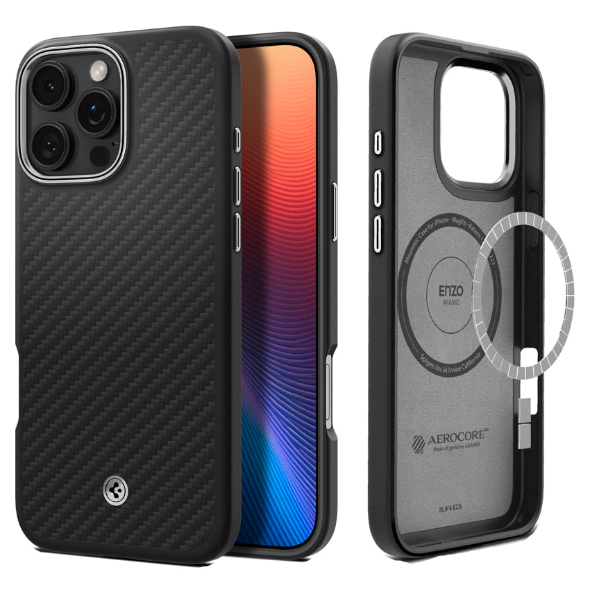 SPIGEN Enzo Aramid for iPhone 16 Pro Max - Black Natural