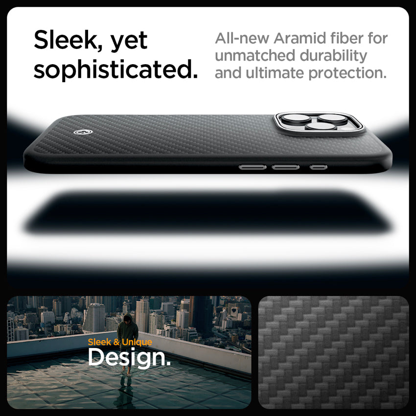 SPIGEN Enzo Aramid for iPhone 16 Pro Max - Black Natural