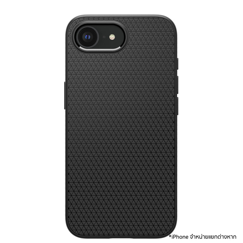 เคสไอโฟน Liquid Air สำหรับ iPhone 16e สี Matte Black ดีไซน์ลวดลายเรขาคณิต แบรนด์ SPIGEN