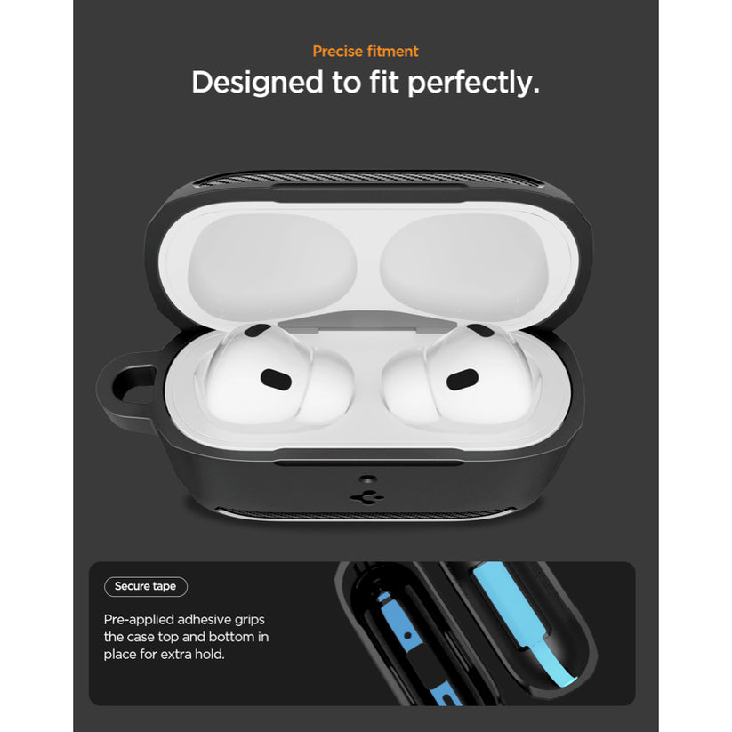 เคส Rugged Armor สำหรับ AirPods Pro 3 - Matte Black ทนทาน แบรนด์ SPIGEN