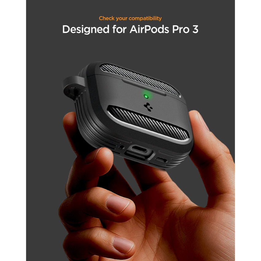 เคส Rugged Armor สำหรับ AirPods Pro 3 - Matte Black ดีไซน์สวยเรียบ แบรนด์ SPIGEN