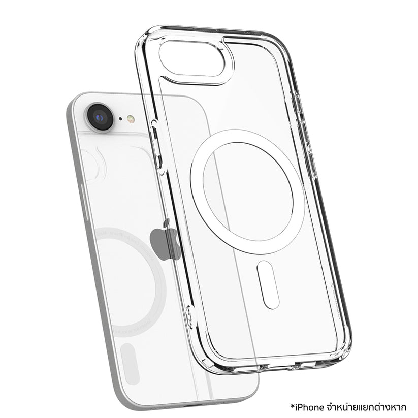 เคสไอโฟน Ultra Hybrid Crystal MagFit สำหรับ iPhone 16e สี Clear White กันกระแทก จากแบรนด์ SPIGEN