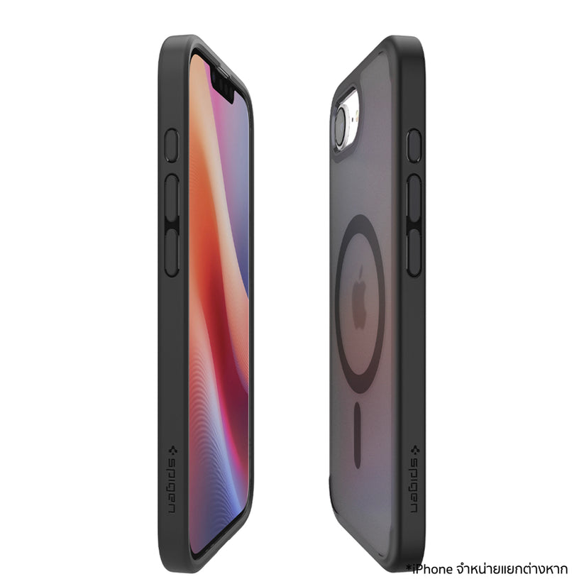 เคสไอโฟน Ultra Hybrid Crystal MagFit สำหรับ iPhone 16e สี Frost Black วัสดุ PC และ TPU ทนทาน จากแบรนด์ SPIGEN