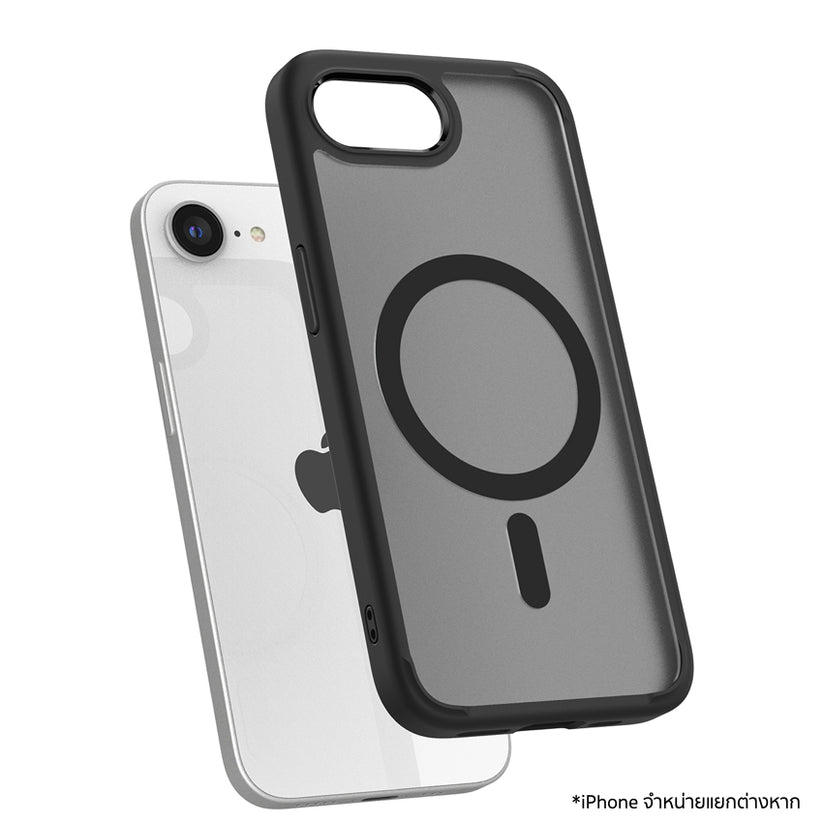 เคสไอโฟน Ultra Hybrid Crystal MagFit สำหรับ iPhone 16e สี Frost Black กันกระแทก จากแบรนด์ SPIGEN