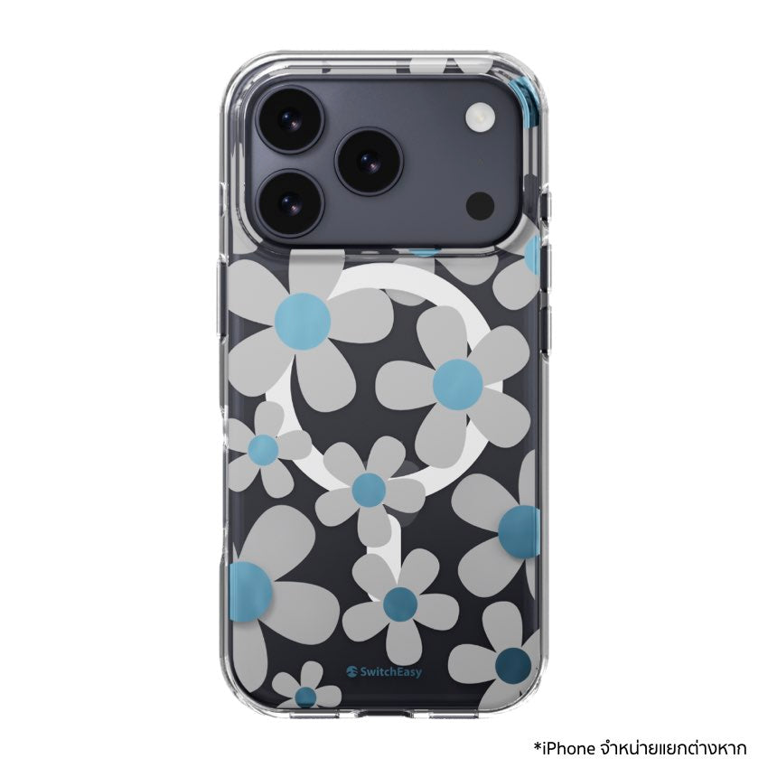 เคสกันกระแทก iPhone 17 Pro Switcheasy Fleur M 3D Pattern - Blue Gray