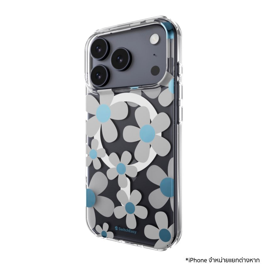 เคสกันกระแทก iPhone 17 Pro Switcheasy Fleur M 3D Pattern - Blue Gray