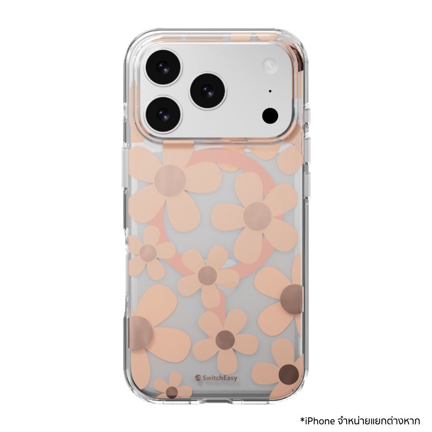 SWITCHEASY Fleur M เคส iPhone 17 Pro ลาย 3D ป้องกันตก 10 ฟุต มาตรฐานทหาร รองรับ MagSafe พร้อมดีไซน์กันกระแทกสวยหรู