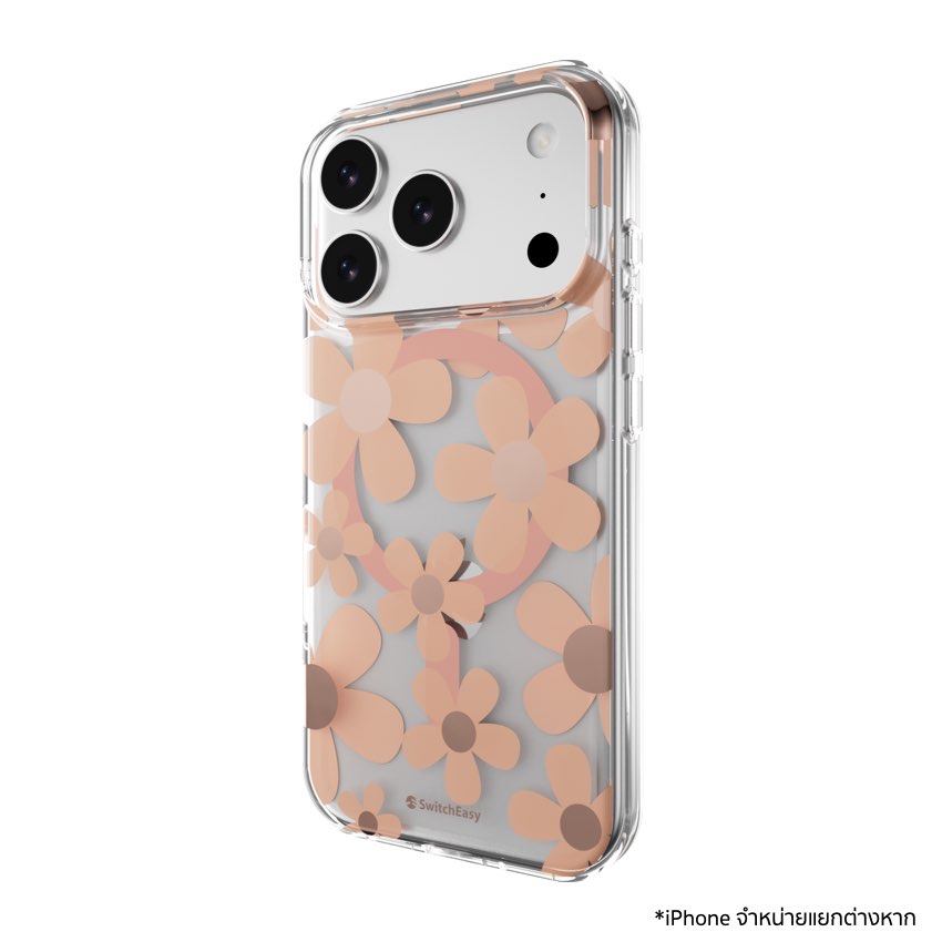SWITCHEASY Fleur M เคส iPhone 17 Pro ลาย 3D ป้องกันตก 10 ฟุต มาตรฐานทหาร รองรับ MagSafe พร้อมดีไซน์กันกระแทกสวยหรู