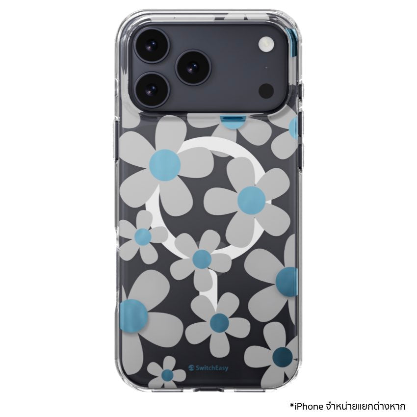 iPhone 17 Pro Max Case Switcheasy Fleur M 3D Pattern - Blue Gray
