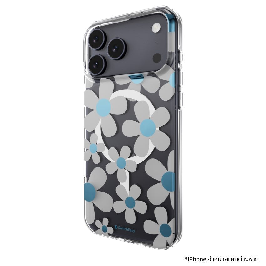 iPhone 17 Pro Max Case Switcheasy Fleur M 3D Pattern - Blue Gray