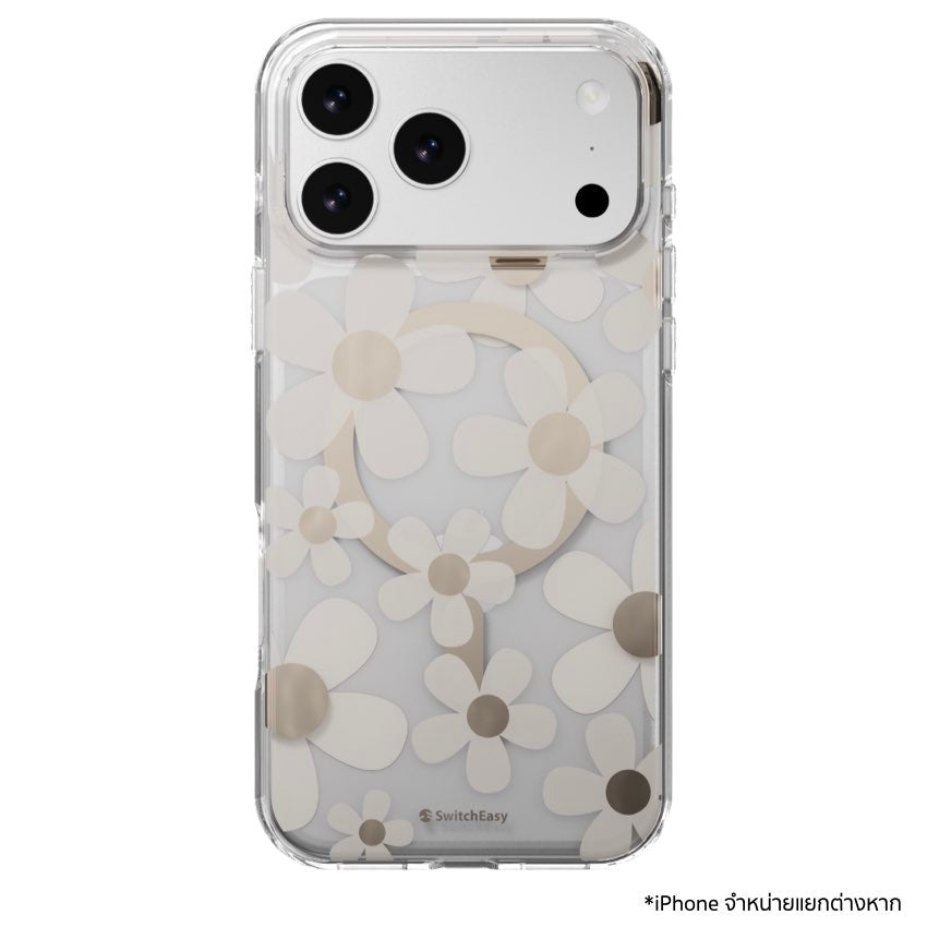 เคสกันกระแทก iPhone 17 Pro Max Switcheasy Fleur M 3D Pattern - Golden Gray