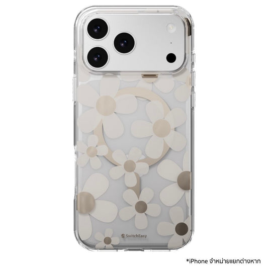 เคสกันกระแทก iPhone 17 Pro Max Switcheasy Fleur M 3D Pattern - Golden Gray