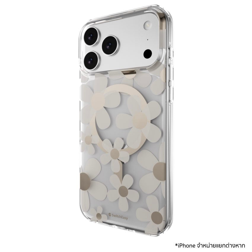เคสกันกระแทก iPhone 17 Pro Max Switcheasy Fleur M 3D Pattern - Golden Gray