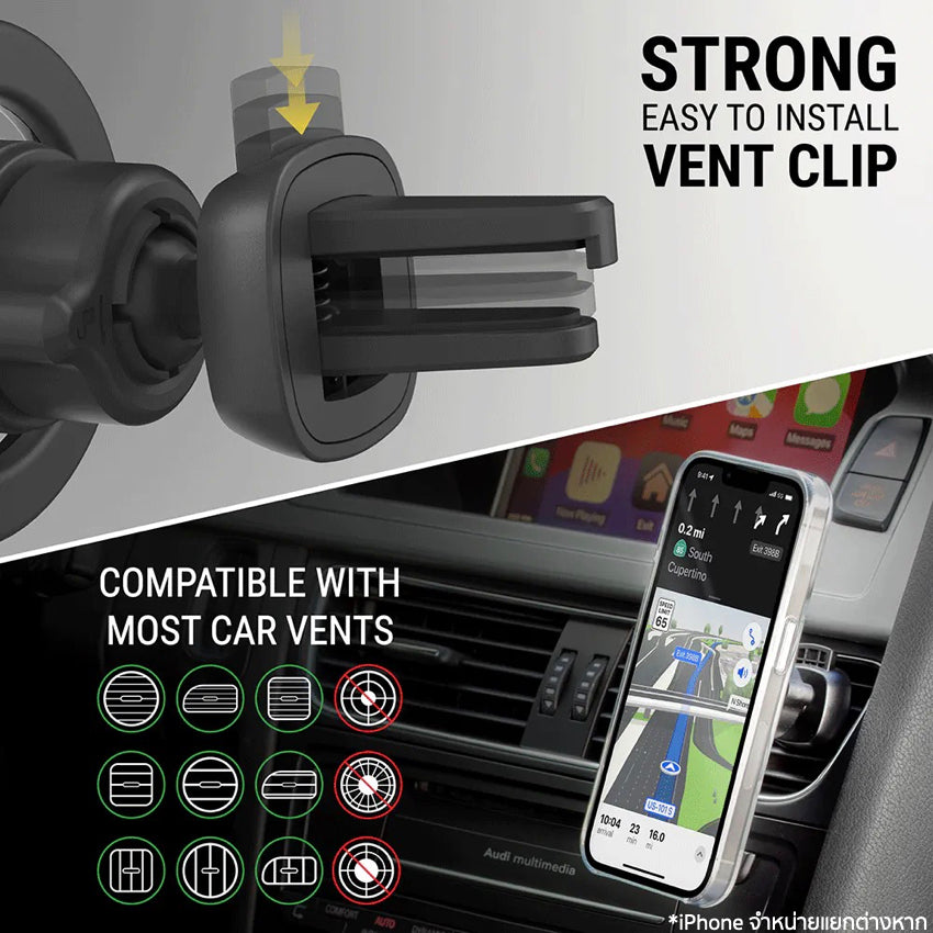 แท่นยึดสมาร์ทโฟนในรถยนต์ Scosche รองรับ MagSafe เสียบที่ช่องแอร์ได้