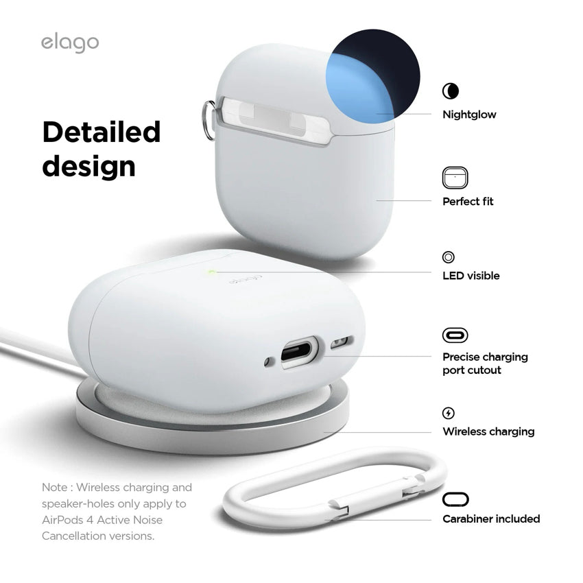เคสกันกระแทก AirPods รุ่นที่ 4 Elago Silicone Hang สี Black