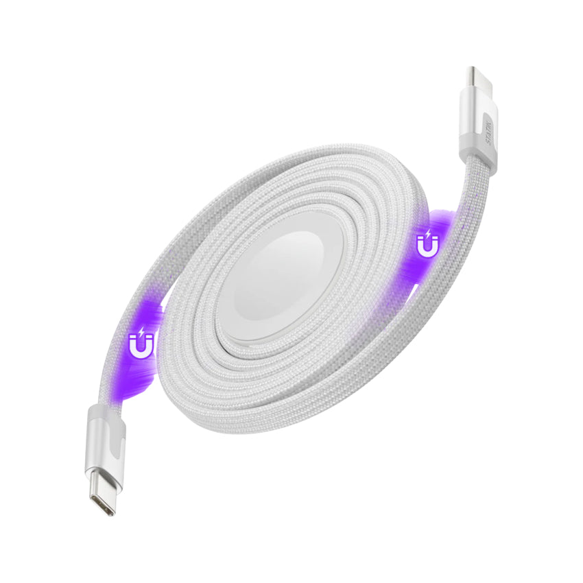 Statik MagStack Duo Apple Watch and USB-C to USB-C 1.5M - White