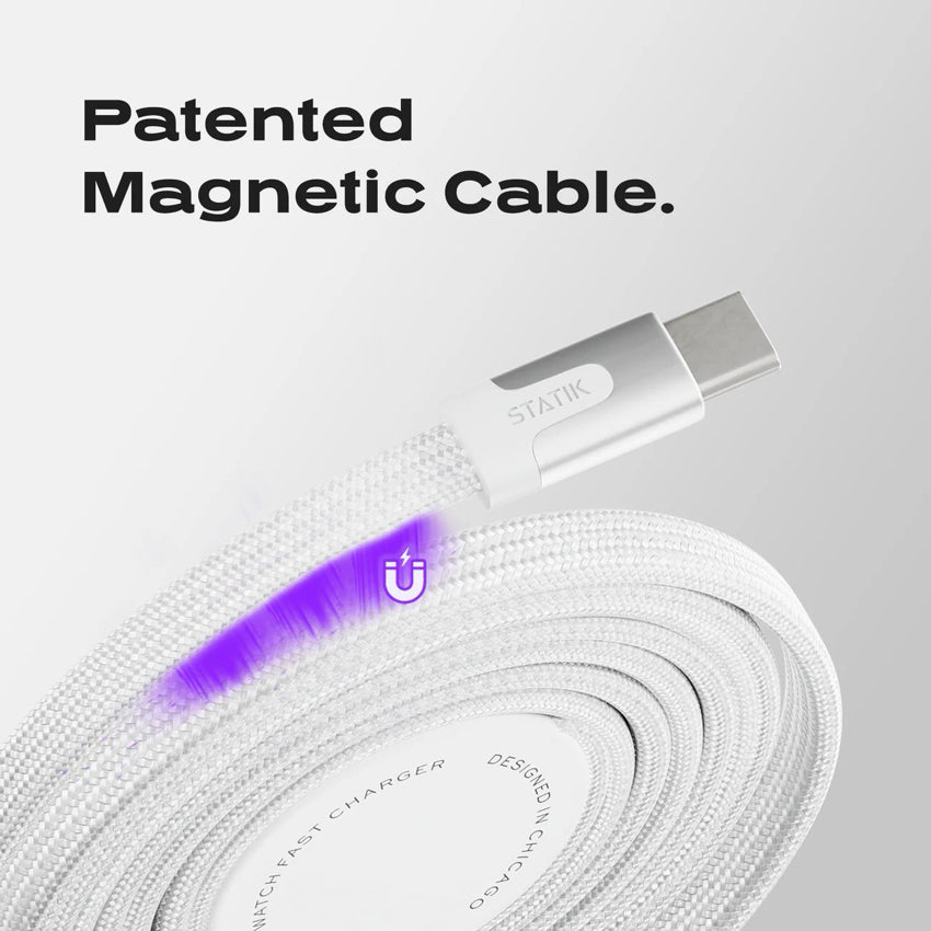 Statik MagStack Duo Apple Watch and USB-C to USB-C 1.5M - White