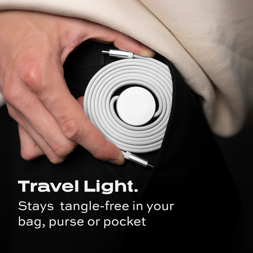 Statik MagStack Duo Apple Watch and USB-C to USB-C 1.5M - White