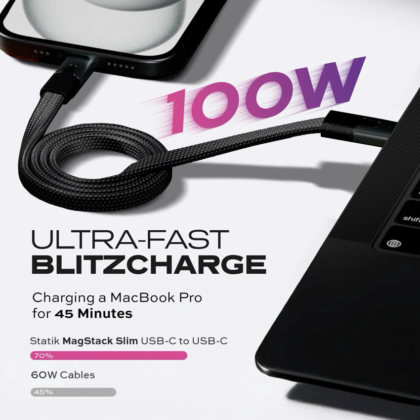 Statik MagStack Slim Pro USB-C to USB-C 1M-Black