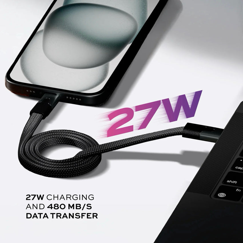 Statik MagStack Slim USB-A to USB-C 1M-Black