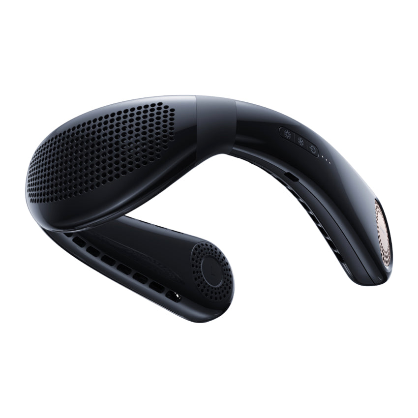 พัดลมคล้องคอ Torras Coolify Air สี Golden Black ให้ความเย็นได้นานถึง 24 ชั่วโมง พกพาสะดวก ใช้งานง่าย